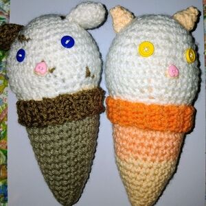Crochet Animal Ice Cream Cones
